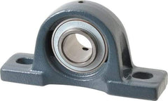 Value Collection - 1" ID, 2-25/32" OAW x 5-1/2" OAL x 2-25/32" OAH High Temperature Ball Bearing Pillow Block - 1,740 Lb Static Cap, 3,100 Lb Dyn Cap, 4-1/8" Btw Mnt Hole Ctrs, 1-7/16" Base-to-Ctr Ht, Cast Iron - USA Tool & Supply