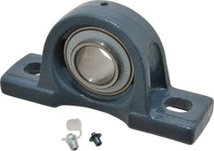 Value Collection - 1-1/4" ID, 3-5/16" OAW x 6-1/2" OAL x 3-5/16" OAH High Temperature Ball Bearing Pillow Block - 2,500 Lb Static Cap, 4,300 Lb Dyn Cap, 4-3/4" Btw Mnt Hole Ctrs, 1-11/16" Base-to-Ctr Ht, Cast Iron - USA Tool & Supply