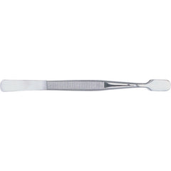 4 1/2″ Flat Rounded Spade Point Tweezers - USA Tool & Supply