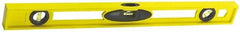 Stanley - 24" Long 3 Vial I-Beam Level - ABS Plastic, Yellow, 1 45°, 1 Level & 1 Plumb Vials - USA Tool & Supply