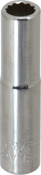 Blackhawk by Proto - 9/32", 1/4" Drive, Deep Hand Socket - 12 Points, 2" OAL, Chrome Finish - USA Tool & Supply