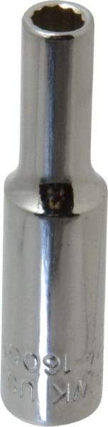 Blackhawk by Proto - 1/4" Drive, Deep Hand Socket - 12 Points, 1-15/16" OAL, Chrome Finish - USA Tool & Supply