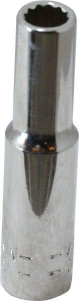 Blackhawk by Proto - 1/4" Drive, Deep Hand Socket - 12 Points, 1-15/16" OAL, Chrome Finish - USA Tool & Supply