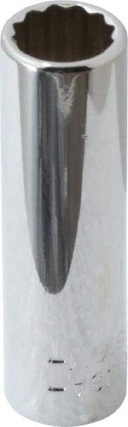 Blackhawk by Proto - 1/4" Drive, Deep Hand Socket - 12 Points, 1-15/16" OAL, Chrome Finish - USA Tool & Supply