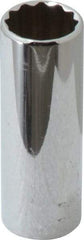 Blackhawk by Proto - 1/4" Drive, Deep Hand Socket - 12 Points, 1-15/16" OAL, Chrome Finish - USA Tool & Supply