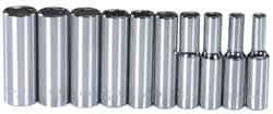 Blackhawk by Proto - 10 Piece 1/4" Drive Deep Well Socket Set - 6 Points, 4mm to 13mm Range, Metric Measurement Standard - USA Tool & Supply