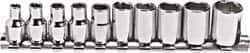 Blackhawk by Proto - 10 Piece 1/4" Drive Socket Set - 12 Points, 5mm to 13mm Range, Metric Measurement Standard - USA Tool & Supply