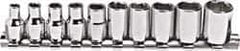 Blackhawk by Proto - 10 Piece 1/4" Drive Socket Set - 12 Points, 5mm to 13mm Range, Metric Measurement Standard - USA Tool & Supply