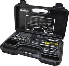 Blackhawk by Proto - 21 Piece 1/4" Drive Deep Well Socket Set - 6 Points, 5mm to 13mm Range, Metric Measurement Standard - USA Tool & Supply