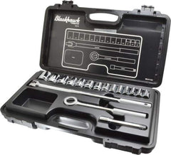 Blackhawk by Proto - 17 Piece 1/2" Drive Socket Set - 6, 12 Points, 3/8" to 1-1/4" Range, Inch Measurement Standard - USA Tool & Supply