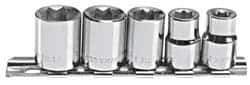 Blackhawk by Proto - 5 Piece 3/8" Drive Socket Set - 8 Points, 1/4" to 1/2" Range, Inch Measurement Standard - USA Tool & Supply