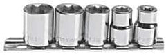 Blackhawk by Proto - 5 Piece 3/8" Drive Socket Set - 8 Points, 1/4" to 1/2" Range, Inch Measurement Standard - USA Tool & Supply