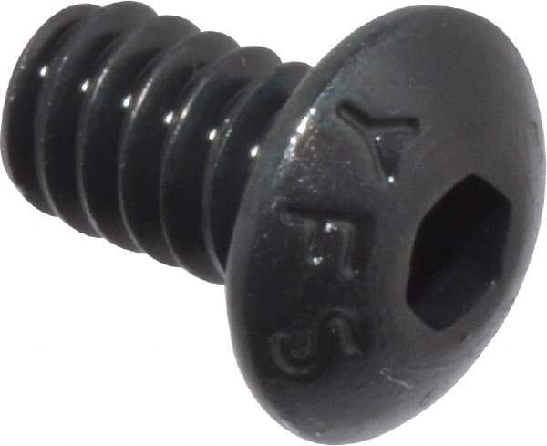 Value Collection - #6-32 UNC Hex Socket Drive, Button Screw - Alloy Steel, Black Oxide Finish, Fully Threaded, 1/4" Length Under Head - USA Tool & Supply