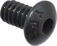 Value Collection - #6-32 UNC Hex Socket Drive, Button Screw - Alloy Steel, Black Oxide Finish, Fully Threaded, 1/4" Length Under Head - USA Tool & Supply