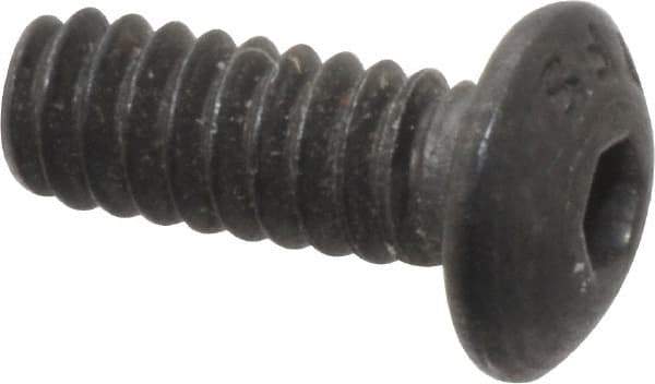 Value Collection - #6-32 UNC Hex Socket Drive, Button Screw - Alloy Steel, Black Oxide Finish, Fully Threaded, 3/8" Length Under Head - USA Tool & Supply