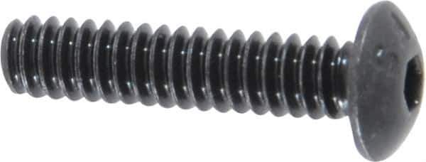 Value Collection - #6-32 UNC Hex Socket Drive, Button Screw - Alloy Steel, Black Oxide Finish, Fully Threaded, 5/8" Length Under Head - USA Tool & Supply
