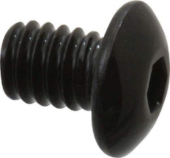 Value Collection - #8-32 UNC Hex Socket Drive, Button Screw - Alloy Steel, Black Oxide Finish, Fully Threaded, 1/4" Length Under Head - USA Tool & Supply