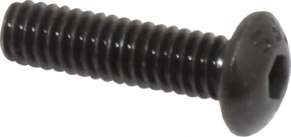 Value Collection - #8-32 UNC Hex Socket Drive, Button Screw - Alloy Steel, Black Oxide Finish, Fully Threaded, 5/8" Length Under Head - USA Tool & Supply