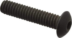 Value Collection - #8-32 UNC Hex Socket Drive, Button Screw - Alloy Steel, Black Oxide Finish, Fully Threaded, 3/4" Length Under Head - USA Tool & Supply