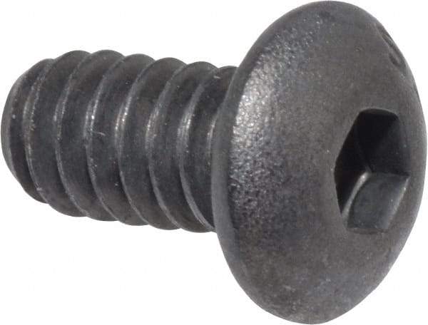 Value Collection - #10-24 UNC Hex Socket Drive, Button Screw - Alloy Steel, Black Oxide Finish, Fully Threaded, 3/8" Length Under Head - USA Tool & Supply
