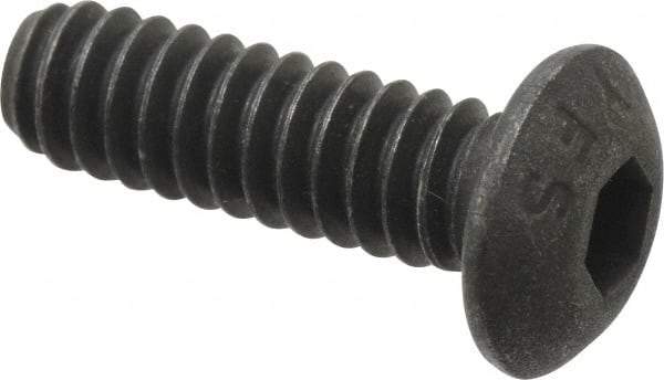 Value Collection - #10-24 UNC Hex Socket Drive, Button Screw - Alloy Steel, Black Oxide Finish, Fully Threaded, 5/8" Length Under Head - USA Tool & Supply
