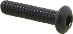 Value Collection - #10-24 UNC Hex Socket Drive, Button Screw - Alloy Steel, Black Oxide Finish, Fully Threaded, 7/8" Length Under Head - USA Tool & Supply