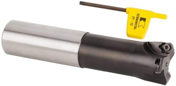Kennametal - 1-1/2" Cut Diam, 0.06" Max Depth, 1-1/4" Shank Diam, Cylindrical Shank Indexable High-Feed Helical End Mill - Screw Holding Method, WP..06X4.. Insert, KF Toolholder, Through Coolant - USA Tool & Supply
