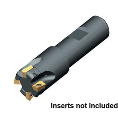 Kennametal - 3/8" Cut Diam, 1/2" Shank Diam, 3" OAL, Indexable Square Shoulder End Mill - Weldon Shank, 0° Lead Angle - USA Tool & Supply