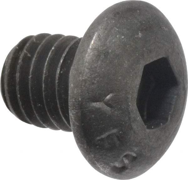 Value Collection - #10-32 UNF Hex Socket Drive, Button Screw - Alloy Steel, Black Oxide Finish, Fully Threaded, 1/4" Length Under Head - USA Tool & Supply