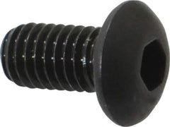 Value Collection - #10-32 UNF Hex Socket Drive, Button Screw - Alloy Steel, Black Oxide Finish, Fully Threaded, 3/8" Length Under Head - USA Tool & Supply