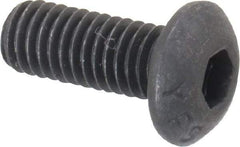 Value Collection - #10-32 UNF Hex Socket Drive, Button Screw - Alloy Steel, Black Oxide Finish, Fully Threaded, 1/2" Length Under Head - USA Tool & Supply