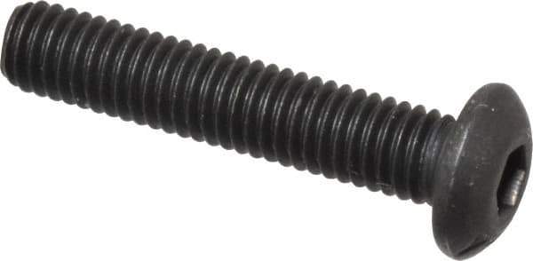 Value Collection - #10-32 UNF Hex Socket Drive, Button Screw - Alloy Steel, Black Oxide Finish, Fully Threaded, 1" Length Under Head - USA Tool & Supply