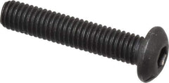 Value Collection - #10-32 UNF Hex Socket Drive, Button Screw - Alloy Steel, Black Oxide Finish, Fully Threaded, 1" Length Under Head - USA Tool & Supply