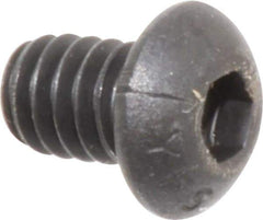 Value Collection - 1/4-20 UNC Hex Socket Drive, Button Screw - Alloy Steel, Black Oxide Finish, Fully Threaded, 3/8" Length Under Head - USA Tool & Supply