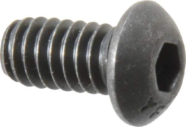 Value Collection - 1/4-20 UNC Hex Socket Drive, Button Screw - Alloy Steel, Black Oxide Finish, Fully Threaded, 1/2" Length Under Head - USA Tool & Supply