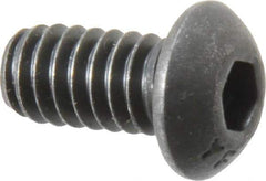 Value Collection - 1/4-20 UNC Hex Socket Drive, Button Screw - Alloy Steel, Black Oxide Finish, Fully Threaded, 1/2" Length Under Head - USA Tool & Supply