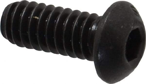 Value Collection - 1/4-20 UNC Hex Socket Drive, Button Screw - Alloy Steel, Black Oxide Finish, Fully Threaded, 5/8" Length Under Head - USA Tool & Supply