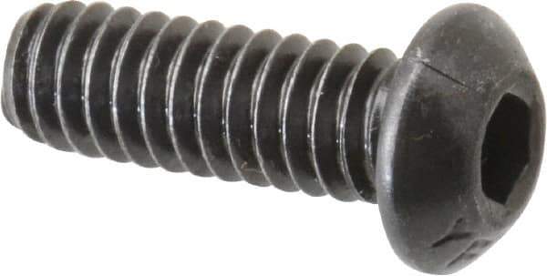 Value Collection - 1/4-20 UNC Hex Socket Drive, Button Screw - Alloy Steel, Black Oxide Finish, Fully Threaded, 3/4" Length Under Head - USA Tool & Supply