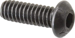 Value Collection - 1/4-20 UNC Hex Socket Drive, Button Screw - Alloy Steel, Black Oxide Finish, Fully Threaded, 3/4" Length Under Head - USA Tool & Supply