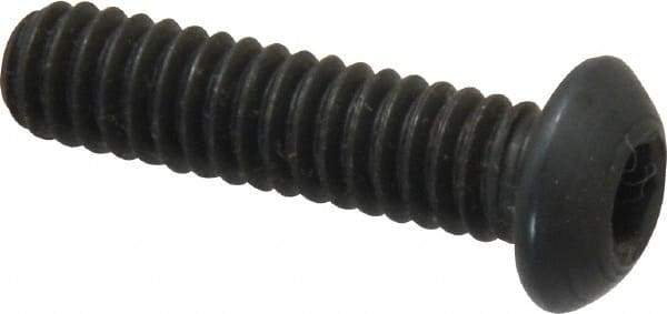 Value Collection - 1/4-20 UNC Hex Socket Drive, Button Screw - Alloy Steel, Black Oxide Finish, Fully Threaded, 1" Length Under Head - USA Tool & Supply