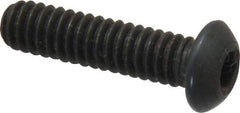 Value Collection - 1/4-20 UNC Hex Socket Drive, Button Screw - Alloy Steel, Black Oxide Finish, Fully Threaded, 1" Length Under Head - USA Tool & Supply