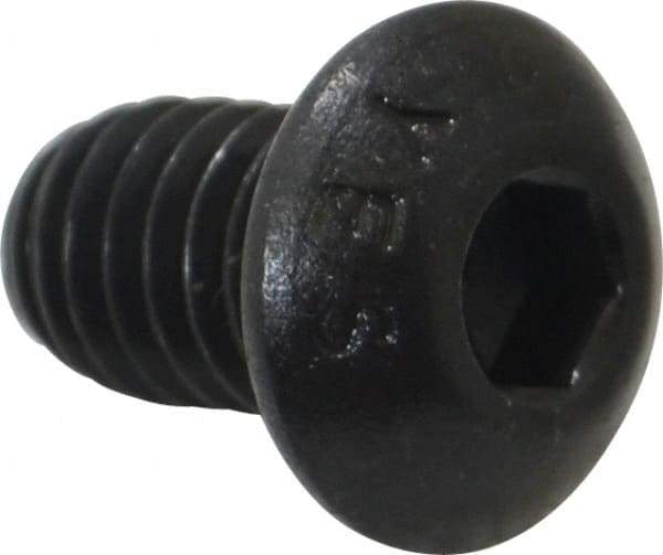 Value Collection - 5/16-18 UNC Hex Socket Drive, Button Screw - Alloy Steel, Black Oxide Finish, Fully Threaded, 1/2" Length Under Head - USA Tool & Supply