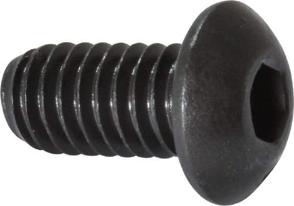 Value Collection - 5/16-18 UNC Hex Socket Drive, Button Screw - Alloy Steel, Black Oxide Finish, Fully Threaded, 5/8" Length Under Head - USA Tool & Supply