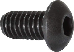 Value Collection - 5/16-18 UNC Hex Socket Drive, Button Screw - Alloy Steel, Black Oxide Finish, Fully Threaded, 5/8" Length Under Head - USA Tool & Supply