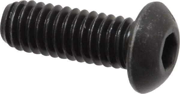 Value Collection - 5/16-18 UNC Hex Socket Drive, Button Screw - Alloy Steel, Black Oxide Finish, Fully Threaded, 7/8" Length Under Head - USA Tool & Supply