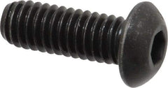 Value Collection - 5/16-18 UNC Hex Socket Drive, Button Screw - Alloy Steel, Black Oxide Finish, Fully Threaded, 7/8" Length Under Head - USA Tool & Supply