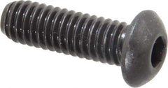 Value Collection - 5/16-18 UNC Hex Socket Drive, Button Screw - Alloy Steel, Black Oxide Finish, Fully Threaded, 1" Length Under Head - USA Tool & Supply