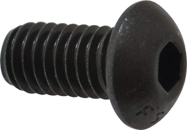 Value Collection - 3/8-16 UNC Hex Socket Drive, Button Screw - Alloy Steel, Black Oxide Finish, Fully Threaded, 3/4" Length Under Head - USA Tool & Supply
