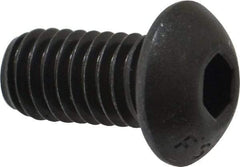 Value Collection - 3/8-16 UNC Hex Socket Drive, Button Screw - Alloy Steel, Black Oxide Finish, Fully Threaded, 3/4" Length Under Head - USA Tool & Supply