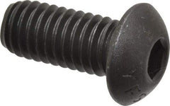 Value Collection - 3/8-16 UNC Hex Socket Drive, Button Screw - Alloy Steel, Black Oxide Finish, Fully Threaded, 7/8" Length Under Head - USA Tool & Supply